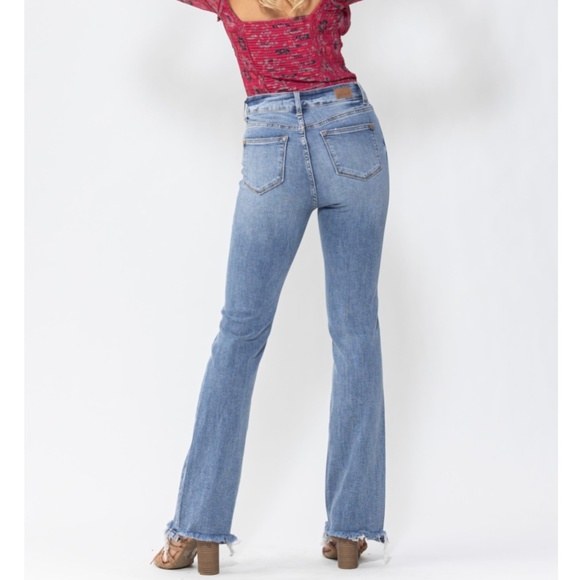 JUDY BLUE HIGH WAIST DOUBLE BUTTON BOOTCUT - Picture 4 of 7